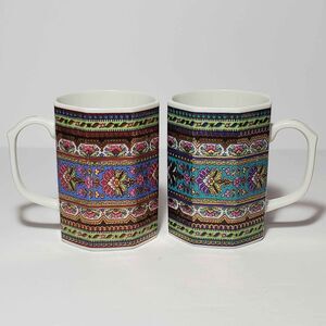 2 Takahashi Paisley Mugs Vintage